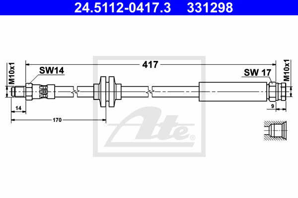 Flexible de frein ATE 24.5112-0417.3 (X1)