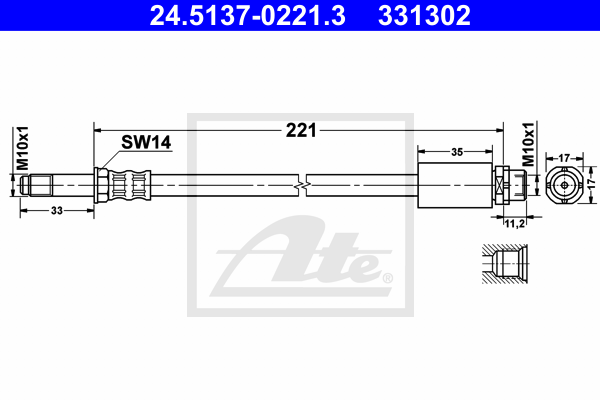 Flexible de frein ATE 24.5137-0221.3 (X1)