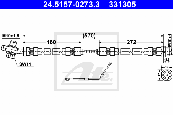 Flexible de frein ATE 24.5157-0273.3 (X1)