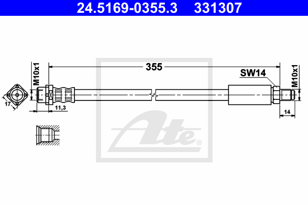 Flexible de frein ATE 24.5169-0355.3 (X1)