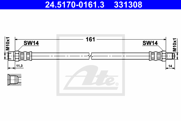 Flexible de frein ATE 24.5170-0161.3 (X1)