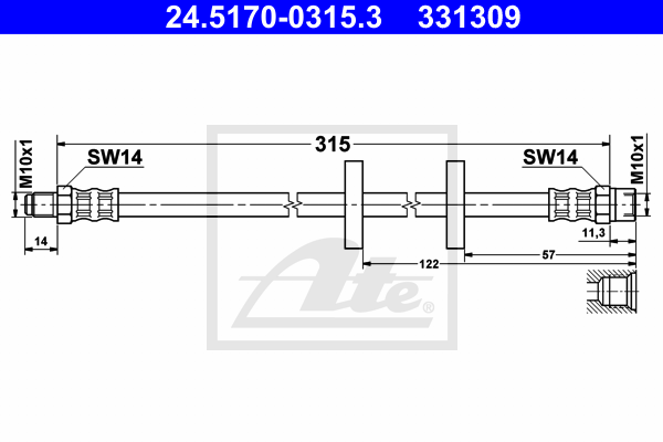 Flexible de frein ATE 24.5170-0315.3 (X1)