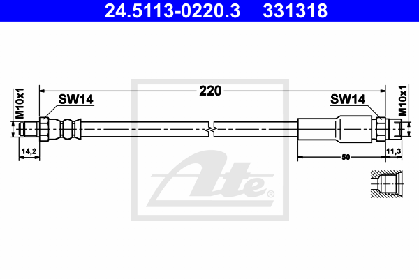 Flexible de frein ATE 24.5113-0220.3 (X1)