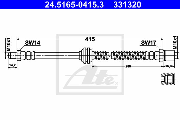 Flexible de frein ATE 24.5165-0415.3 (X1)