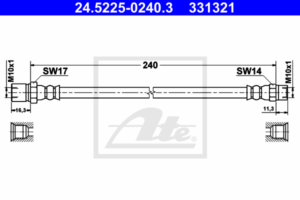 Flexible de frein ATE 24.5225-0240.3 (X1)