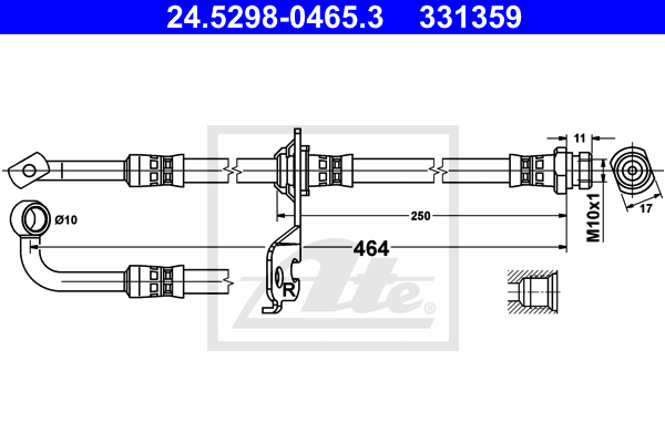 Flexible de frein ATE 24.5298-0465.3 (X1)