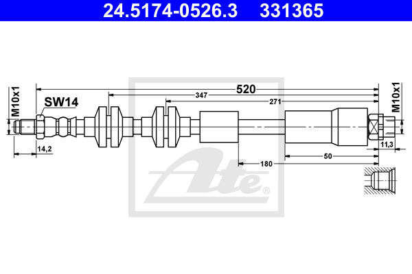 Flexible de frein ATE 24.5174-0526.3 (X1)