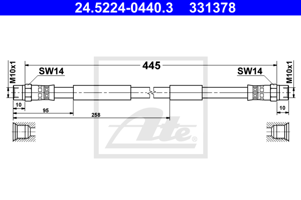 Flexible de frein ATE 24.5224-0440.3 (X1)