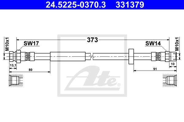 Flexible de frein ATE 24.5225-0370.3 (X1)