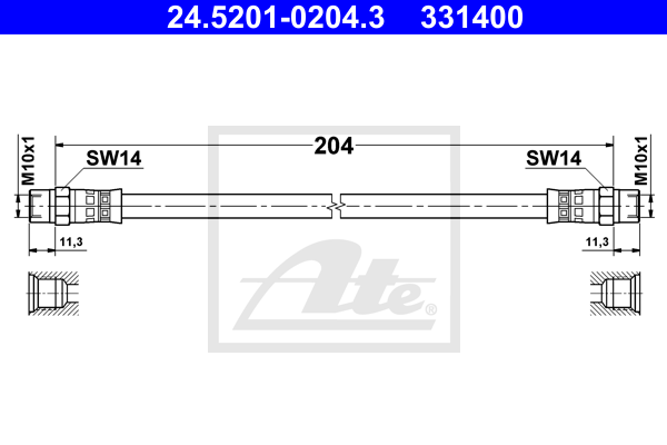 Flexible de frein ATE 24.5201-0204.3 (X1)