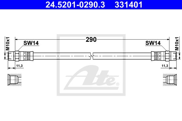 Flexible de frein ATE 24.5201-0290.3 (X1)