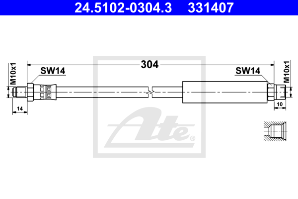 Flexible de frein ATE 24.5102-0304.3 (X1)