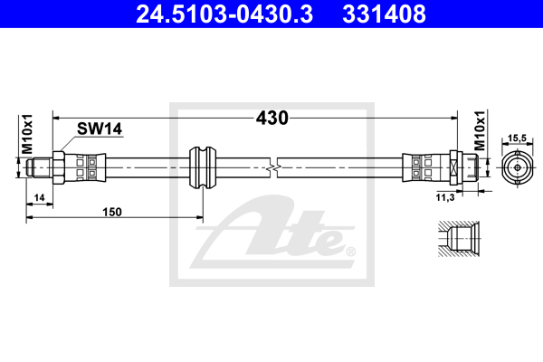 Flexible de frein ATE 24.5103-0430.3 (X1)