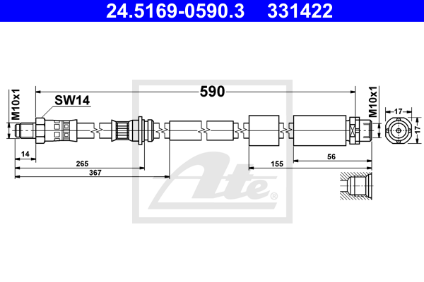 Flexible de frein ATE 24.5169-0590.3 (X1)