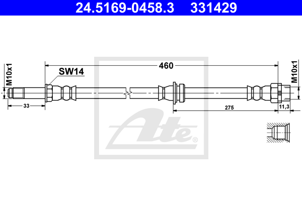 Flexible de frein ATE 24.5169-0458.3 (X1)
