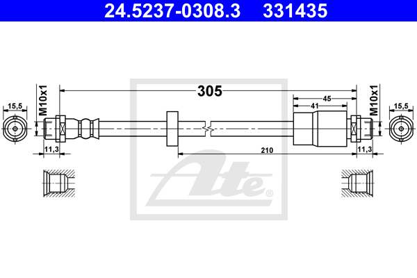 Flexible de frein ATE 24.5237-0308.3 (X1)
