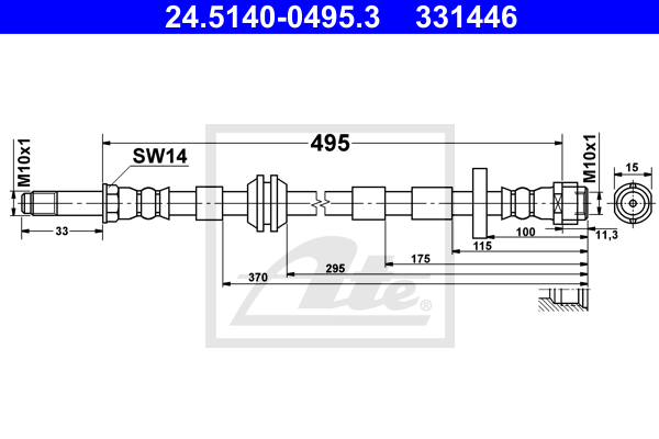 Flexible de frein ATE 24.5140-0495.3 (X1)