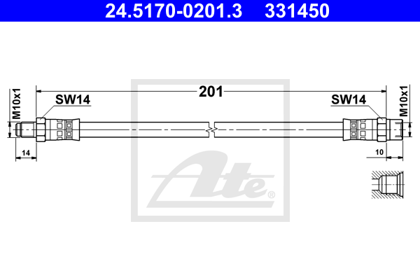 Flexible de frein ATE 24.5170-0201.3 (X1)