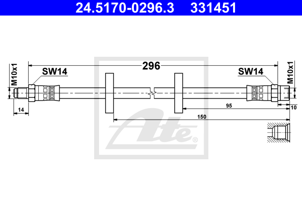 Flexible de frein ATE 24.5170-0296.3 (X1)