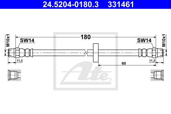 Flexible de frein ATE 24.5204-0180.3 (X1)