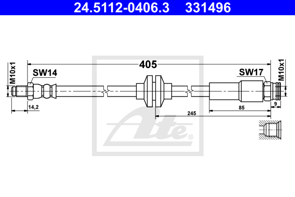 Flexible de frein ATE 24.5112-0406.3 (X1)