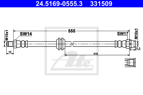 Flexible de frein ATE 24.5169-0555.3 (X1)