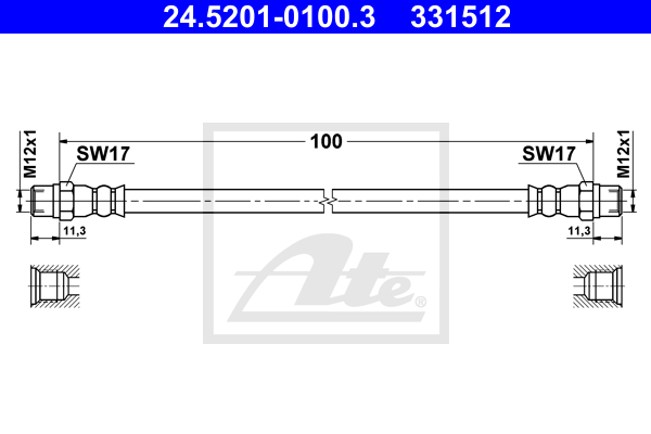 Flexible de frein ATE 24.5201-0100.3 (X1)