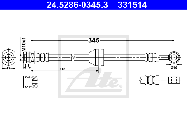Flexible de frein ATE 24.5286-0345.3 (X1)