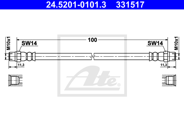Flexible de frein ATE 24.5201-0101.3 (X1)