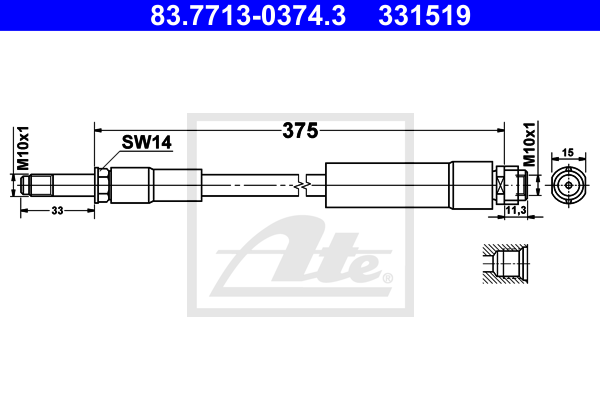 Flexible de frein ATE 83.7713-0374.3 (X1)