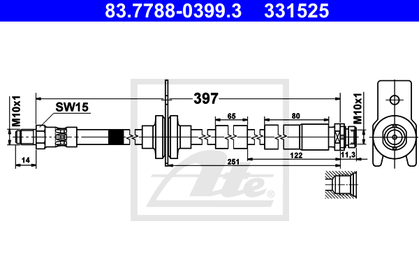 Flexible de frein ATE 83.7788-0399.3 (X1)