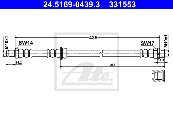 Flexible de frein ATE 24.5169-0439.3 (X1)
