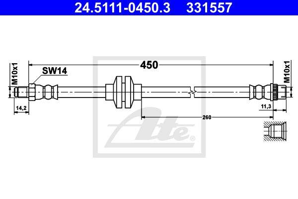 Flexible de frein ATE 24.5111-0450.3 (X1)