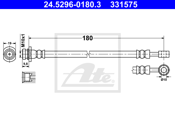 Flexible de frein ATE 24.5296-0180.3 (X1)