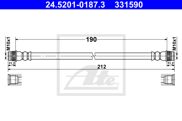 Flexible de frein ATE 24.5201-0187.3 (X1)