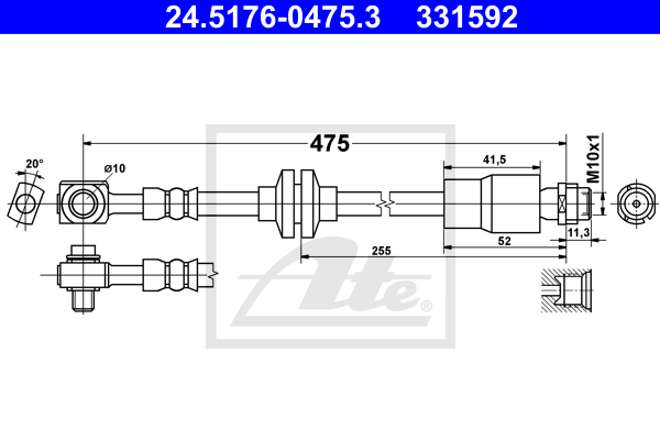 Flexible de frein ATE 24.5176-0475.3 (X1)