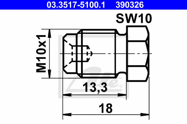 Vis-bouchon, maître-cylindre de frein ATE 03.3517-5100.1 (X1)