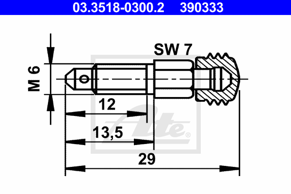 Vis-bouchon, maître-cylindre de frein ATE 03.3518-0300.2 (X1)