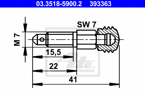 Vis-bouchon, maître-cylindre de frein ATE 03.3518-5900.2 (X1)
