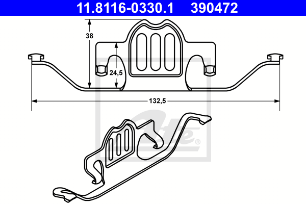 Ressort etrier de frein ATE 11.8116-0330.1 (X1)