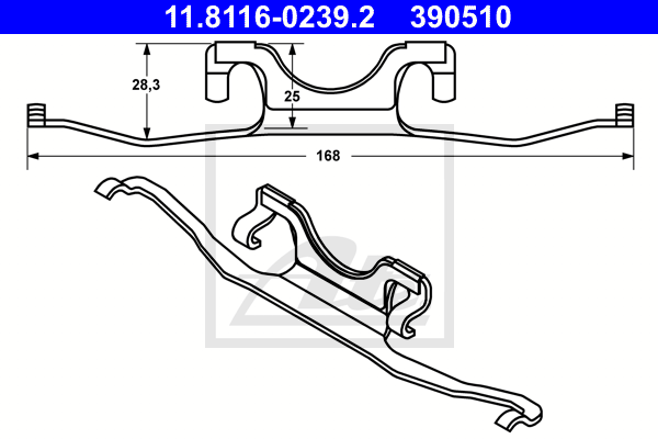 Ressort etrier de frein ATE 11.8116-0239.2 (X1)