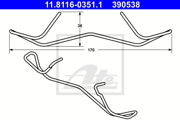 Ressort etrier de frein ATE 11.8116-0351.1 (X1)