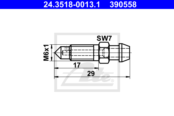 Vis-bouchon, maître-cylindre de frein ATE 24.3518-0013.1 (X1)