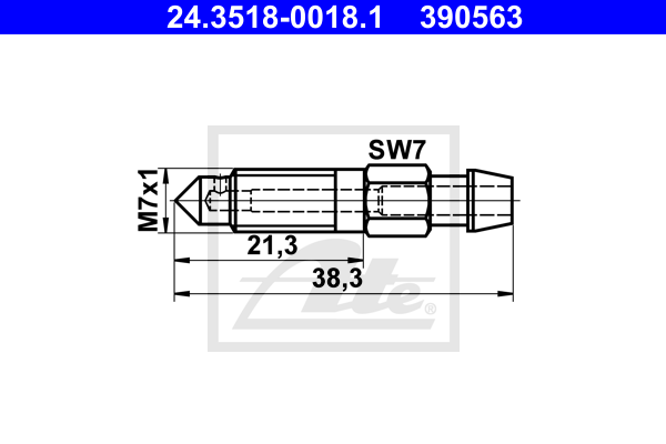 Vis-bouchon, maître-cylindre de frein ATE 24.3518-0018.1 (X1)