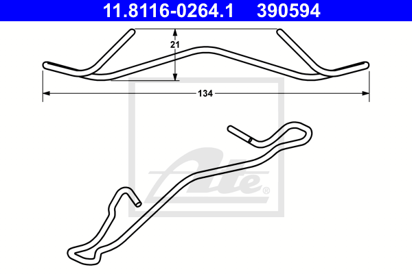 Ressort etrier de frein ATE 11.8116-0264.1 (X1)