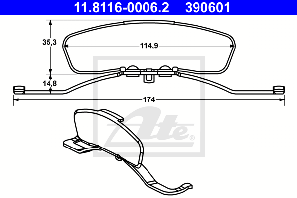 Ressort etrier de frein ATE 11.8116-0006.2 (X1)