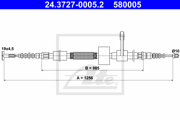 Cable de frein à main ATE 24.3727-0005.2 (X1)