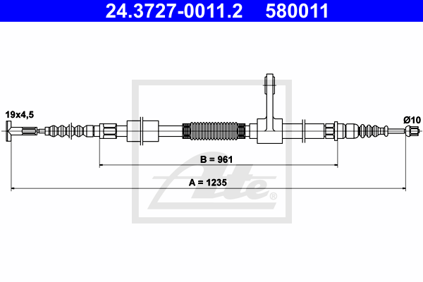 Cable de frein à main ATE 24.3727-0011.2 (X1)