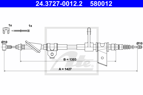 Cable de frein à main ATE 24.3727-0012.2 (X1)