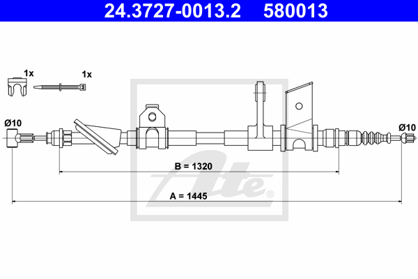 Cable de frein à main ATE 24.3727-0013.2 (X1)
